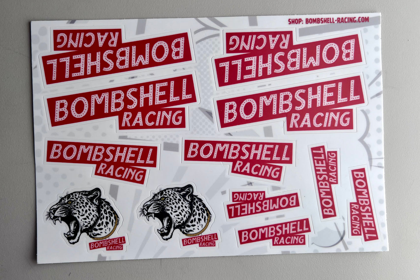 Bombshell Racing Sticker Sheet